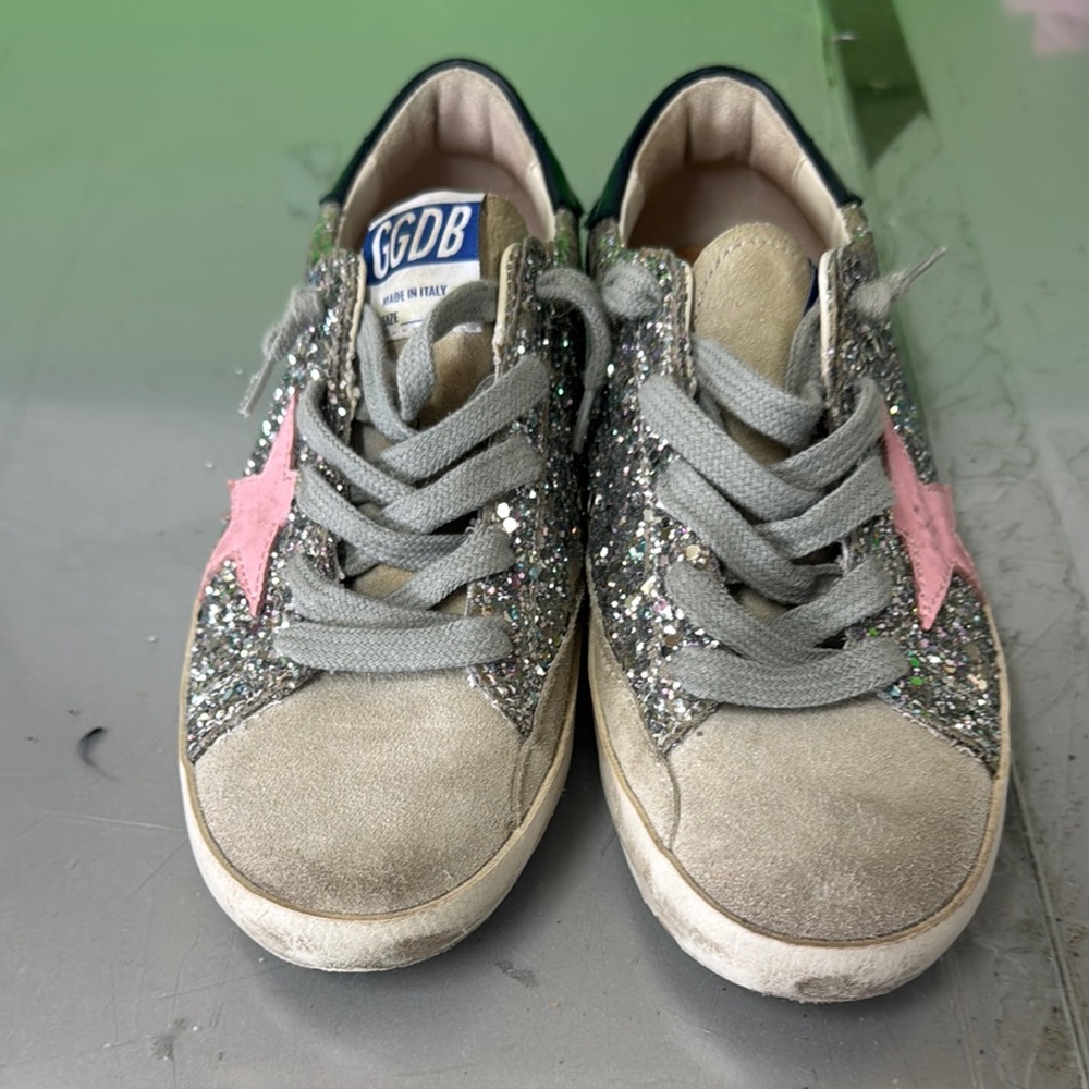 Golden Goose Kids Glitter Sneakers - Pink and Gray New without Box